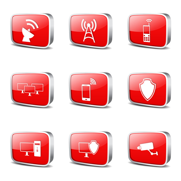 Telecom Communication Icon Set - ベクター画像