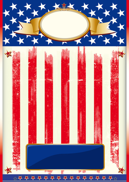 Afiche bandera americana
 - Vector, imagen