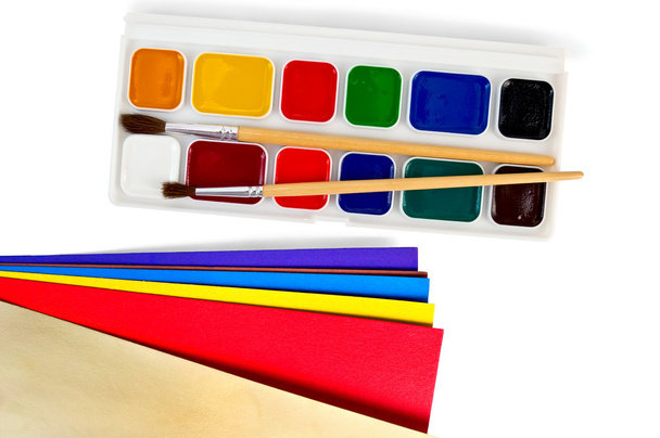 Paint with colored paper - Foto, Imagem