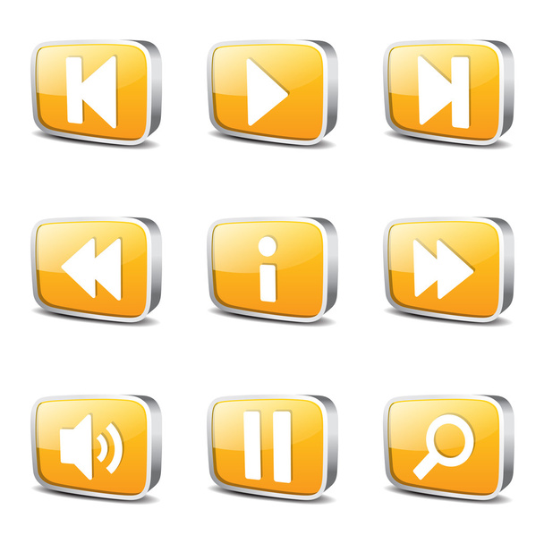 Multimedia Controller Icon Set - Vector, afbeelding