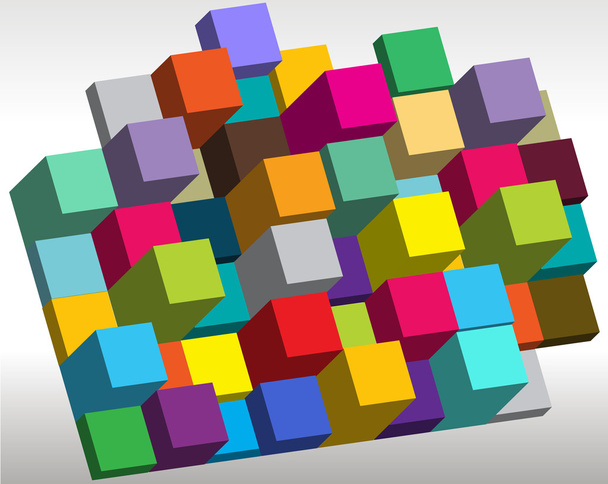 Тло абстрактних кубиків кольорів
 - Вектор, зображення