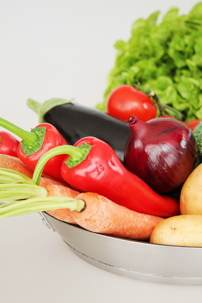 Pan with fresh vegetables - Фото, зображення