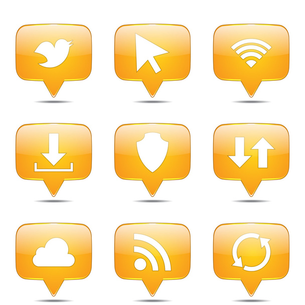 Web Internet Social Icon Set - Vector, imagen