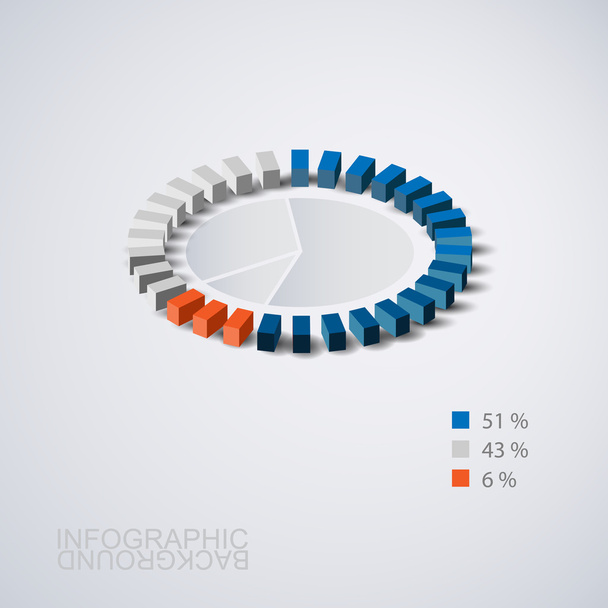 Abstrakti piirakka kaavio Graafinen suunnittelu malli yrityksellesi, Infografiikka, raportit, vaiheet, esittely
 - Vektori, kuva