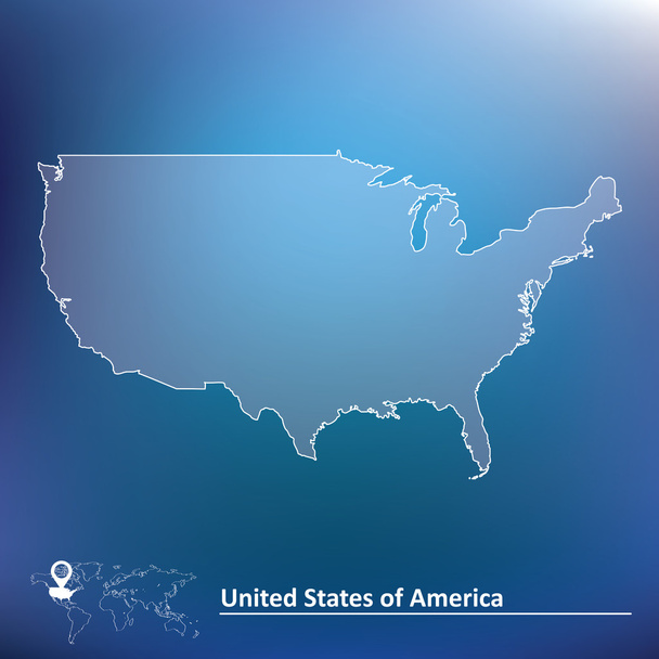 Mapa Stany Zjednoczone Ameryki - Wektor, obraz