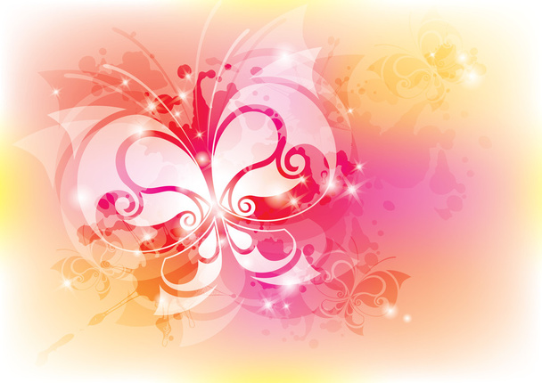 Abstract with butterfly - Vector, afbeelding