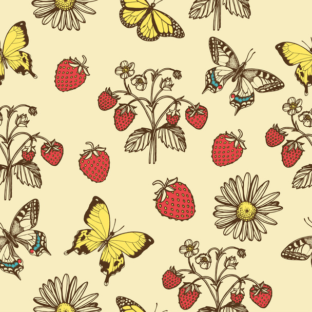 vintage summer seamless pattern - Вектор,изображение