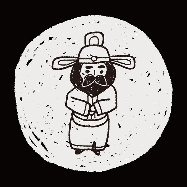 Chinese man doodle - Vector, afbeelding