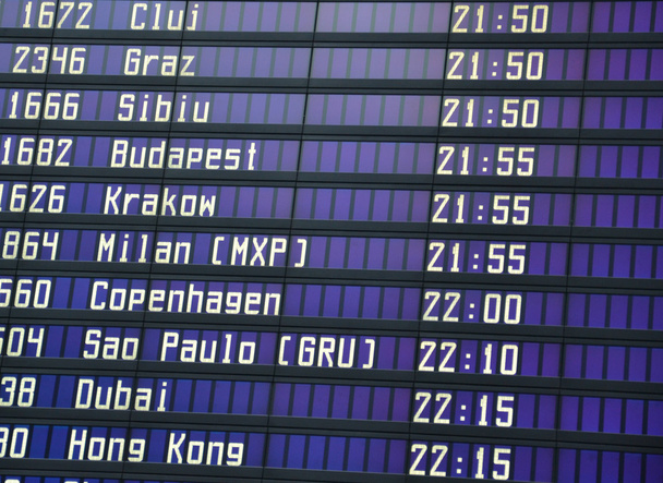 Luchthaven tijdschema - Foto, afbeelding