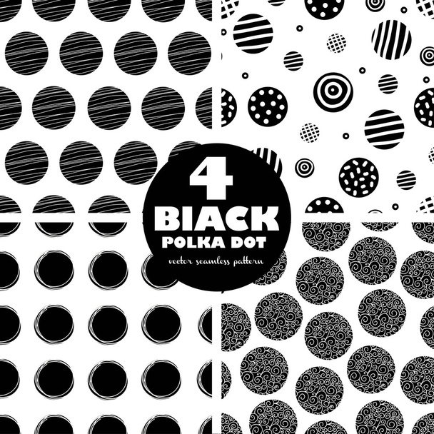 4 black seamless pattern. - Vector, Image