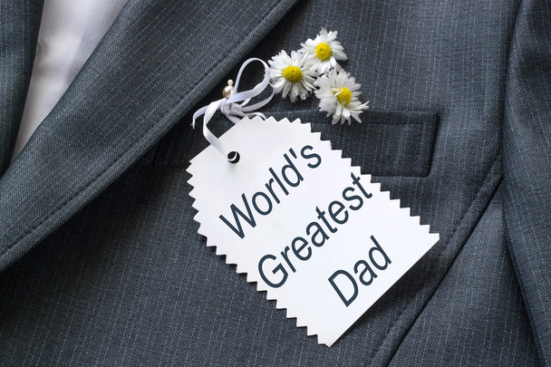 The idea of Father's Day: greetings in a jacket pocket  - Φωτογραφία, εικόνα