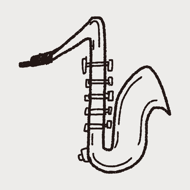 Saxofon-Doodle - Vektor, Bild