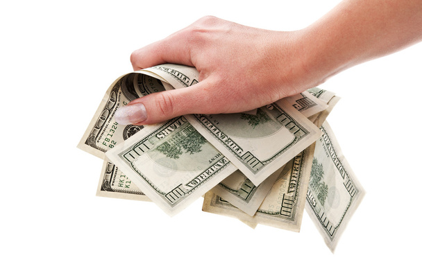 Dollars in woman hand - Foto, afbeelding