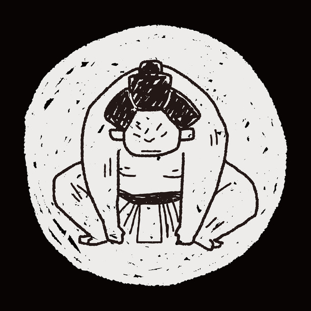 sumo doodle - Vector, Image