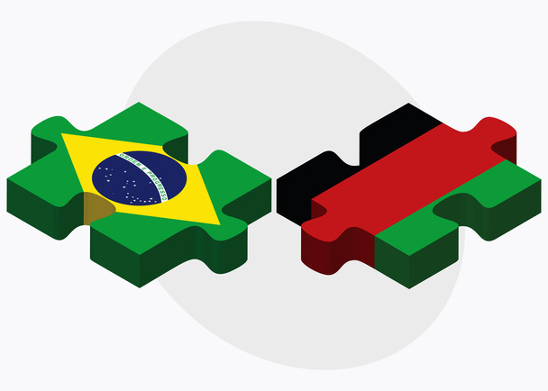 Brazil and Afghanistan Flags in puzzle - Vector, Image