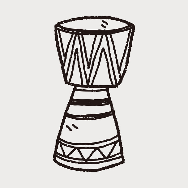 African drum doodle - Vector, Image