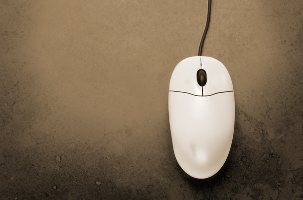 Computer mouse on gray background - Photo, Image
