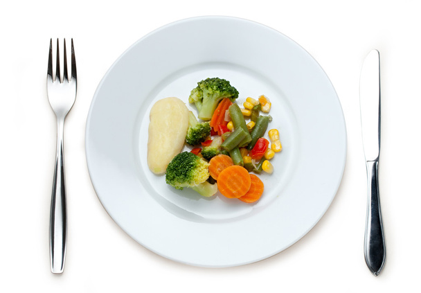 Fried vegetables on the plate - Foto, Imagen