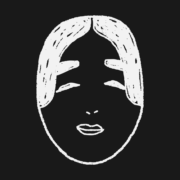 Japan masker doodle - Vector, afbeelding