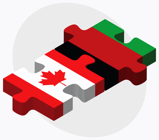 Canada and Afghanistan Flags in puzzle - Vector, Image