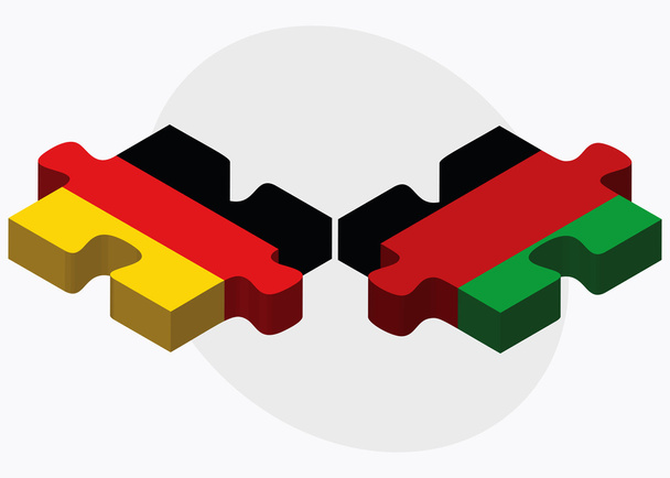 Germany and Afghanistan Flags in puzzle   - Vector, Image