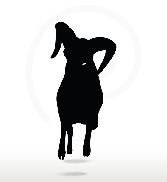 big horn sheep  silhouette in attacking  pose - Vector, Image