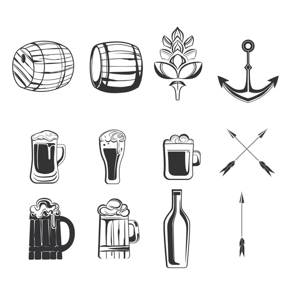 Logotipos de cerveja para aplicação de impressões
 - Vetor, Imagem