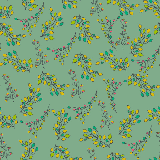 Seamless pattern with leaves - Vector, Imagen