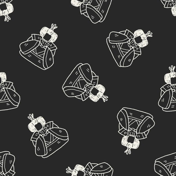 Japanese queen doodle seamless pattern background - Wektor, obraz