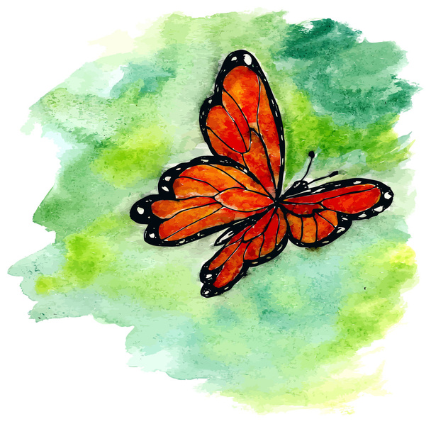 Aquarell-Schmetterlingsdesign - Vektor, Bild