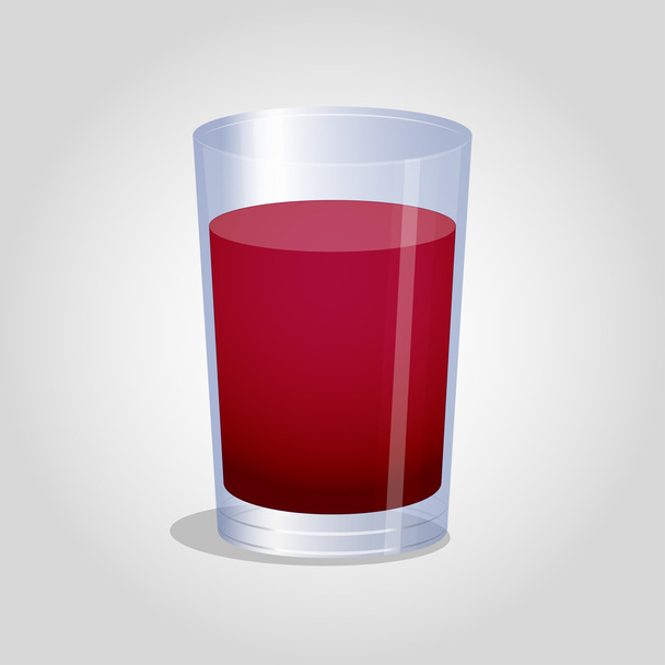 Glass full of red liquid,  juice,  wine - Vector, afbeelding