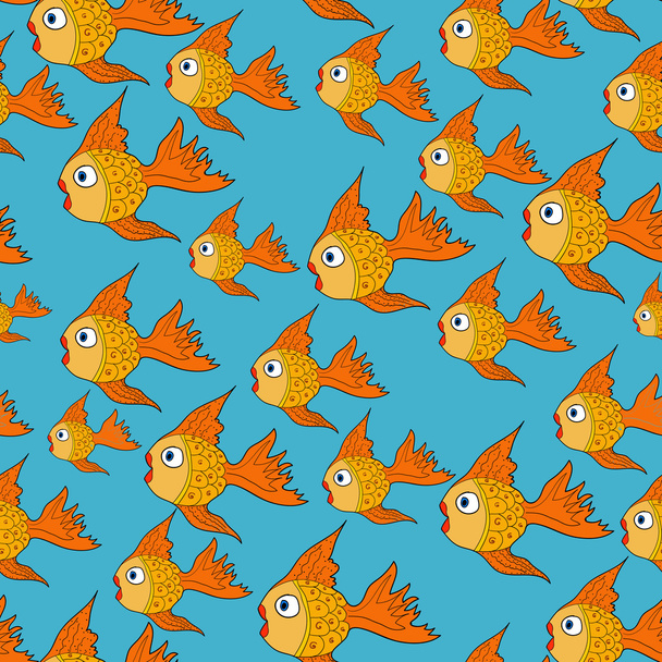 vector seamless pattern with fishes - Vetor, Imagem