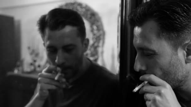 smoking cigarette - Materiał filmowy, wideo