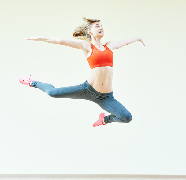 aerobics jumping fitness exercises - Фото, изображение