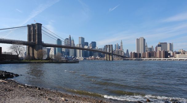 New York skyline and Brooklyn Bridge - Photo, Image