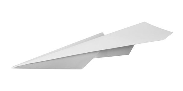 白い紙飛行機 - 写真・画像