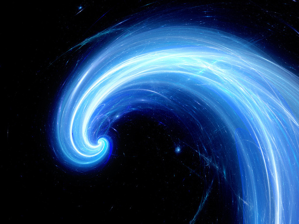 Blue glowing spiral flow - Photo, Image