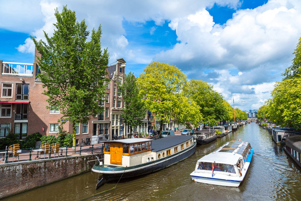 Amsterdam canals and boats in Holland - Photo, Image