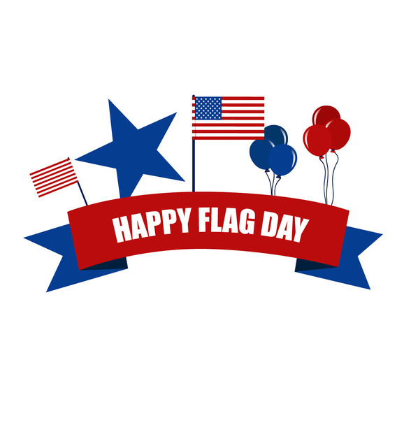 American Flag Day, 14 of June Flag Day. Vector illustration. - Vector, Image
