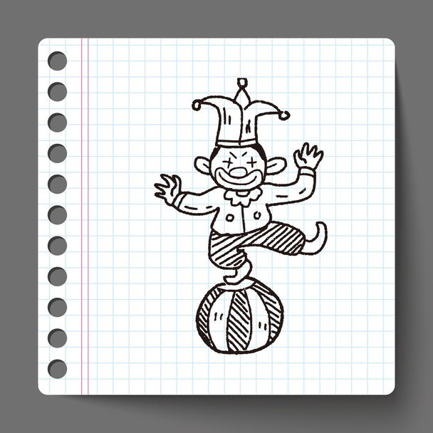 clown doodle drawing - Vector, Image