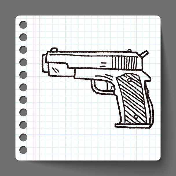 gun doodle - Vector, afbeelding