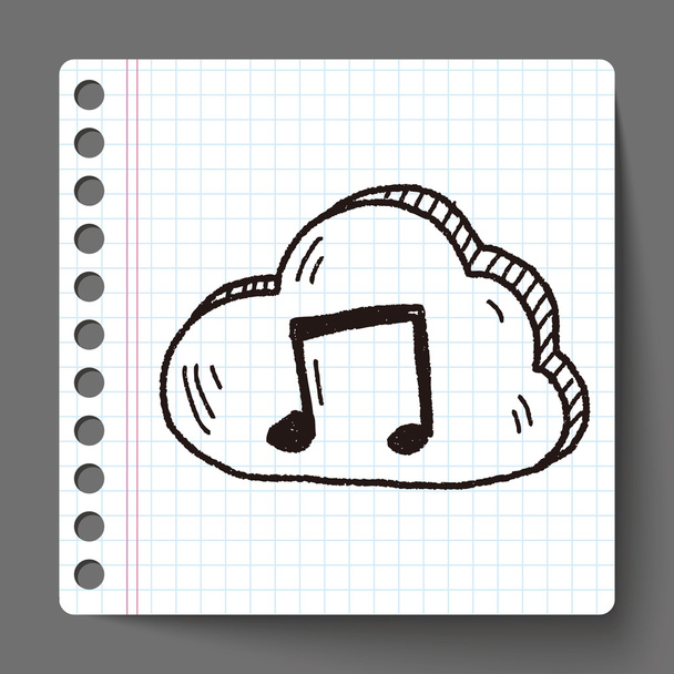 felhő Internet doodle rajz - Vektor, kép