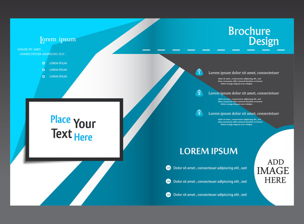 Business Brochure in Blue - Vector, Image