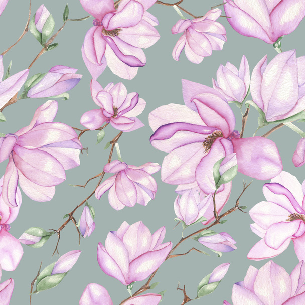 Patroon met Magnolia 's - Foto, afbeelding