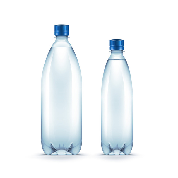 διάνυσμα κενό πλαστικό μπλε μπουκάλι νερό απομονωθεί - Διάνυσμα, εικόνα