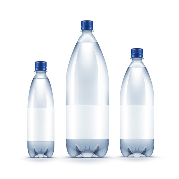 Vector en blanco plástico azul botella de agua aislada
 - Vector, Imagen