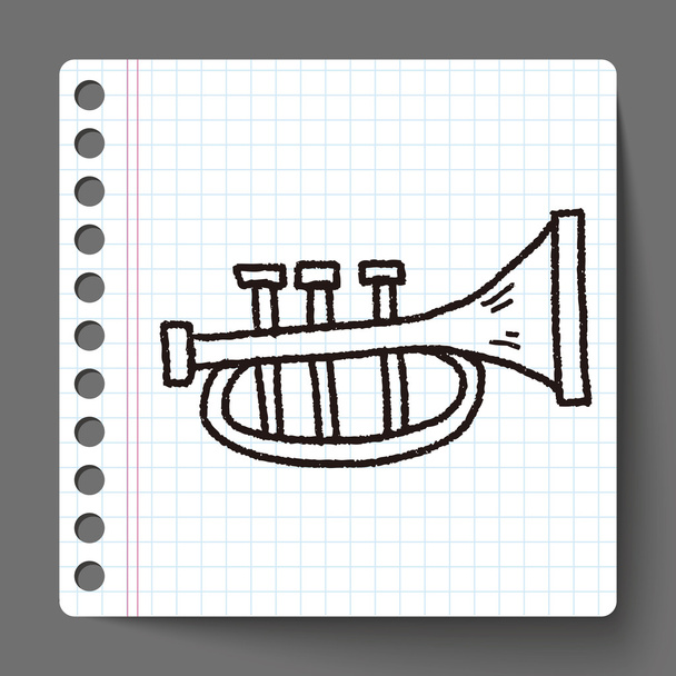 trumpet doodle - Vector, Image