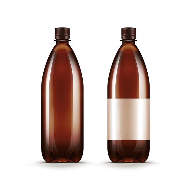 Vector en blanco marrón plástico agua cerveza Kvass botella
 - Vector, Imagen