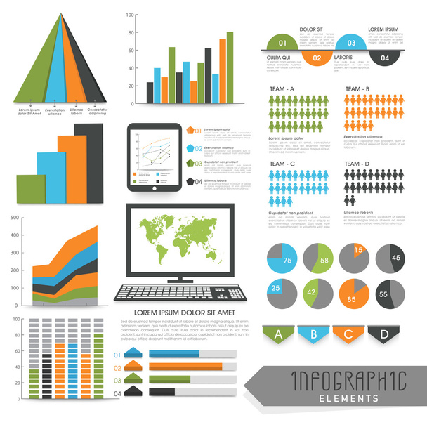 Set of infographic elements for business. - Vector, Image