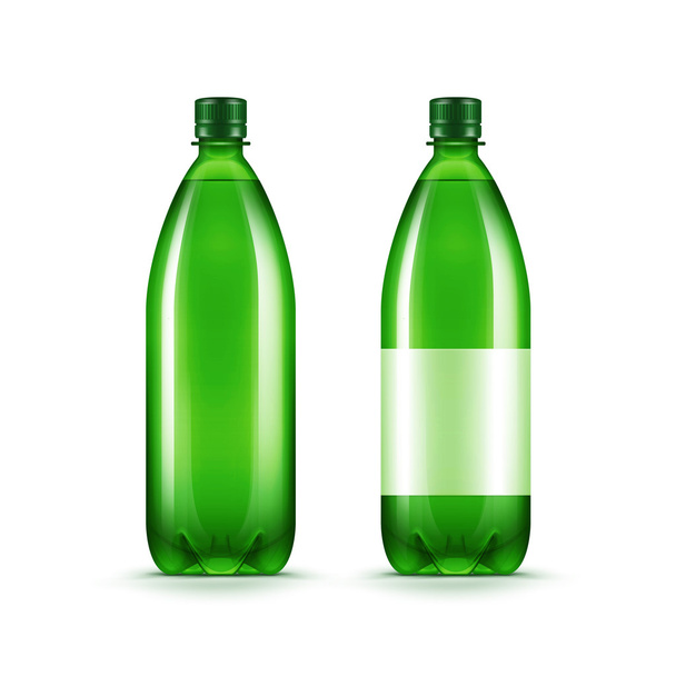 Vektör boş yeşil plastik su izole şişe - Vektör, Görsel